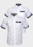 Bawełniana koszula, H&M, kolor biały (2 rodzaje), rozm. 110
