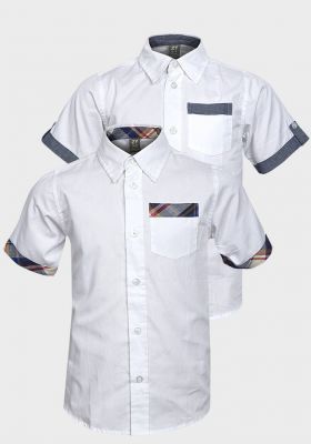 Bawełniana koszula, H&M, kolor biały (2 rodzaje), rozm. 116