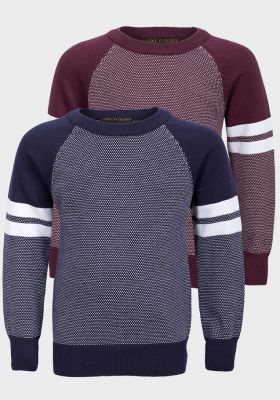 Bawełniany sweter, Soul & Glory, kolor winny lub atramentowy, rozm. 104