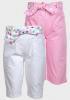 Bawełniane krótkie spodnie, Minoti, kolor biały lub różowy, rozm. 80