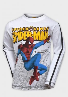 T-shirt bawełniany "Spiderman", C&A, kolor biały, rozm. 128